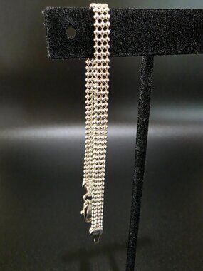 Vintage Italian 925 Sterling Silver 3-Row Ball Bead Chain Bracelet 4.0g 7.25"